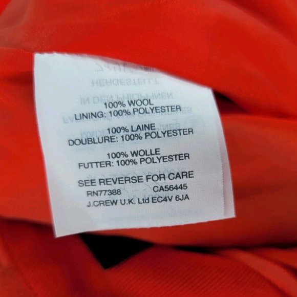 NEW J. Crew Double Serge Wool Skirt Orange Flame Size 2 Belted Lined Career - Picture 9 of 10